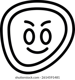 Proud Face Line Vector Icon Design