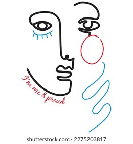 proud face women t shirt design creative idea