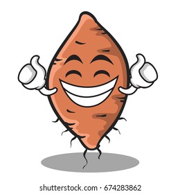 Proud Face Yam Character Cartoon Style