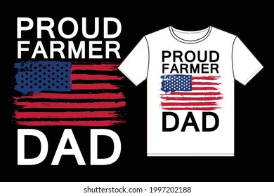 Proud Farmer Dad. Design element for poster, t-shirt, print, card, advertising.