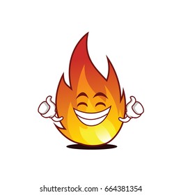 Proud fire character cartoon style vector illustration