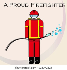 Proud Firefighter charged with his tool.