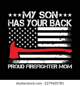 Orgullosa bombera mamá, camiseta con bandera de Estados Unidos, camiseta de mamá, mamá, madre orgullosa, camisa de bombero, bandera de bombero, bandera de Estados Unidos, bombero, fuego