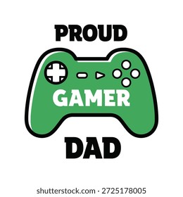 Orgulhoso jogador pai jogo controlador vetor ilustração Vetor
