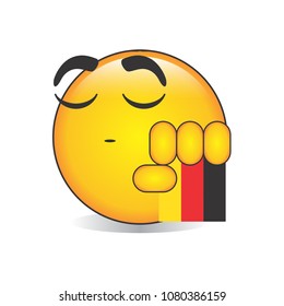 Proud German Emoji Isolated Vector