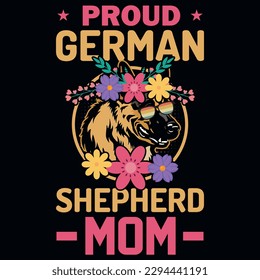 Proud german shepherd mom graphics tshirt design