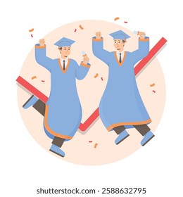 Proud Graduate: Academic Success Illustration