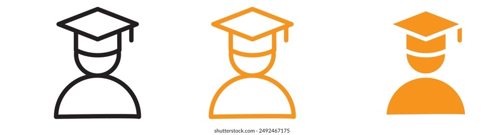 Proud Graduated Student Icon for Education and Academic Achievement Graphics Ideal for Representing Graduates and Academic Success in School Materials
