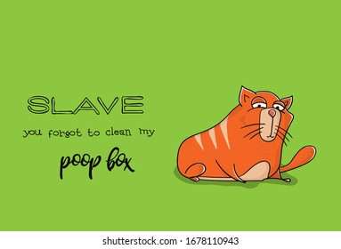Proud hand-drawn ginger cat for a fun t-shirt, ceramic or textile design