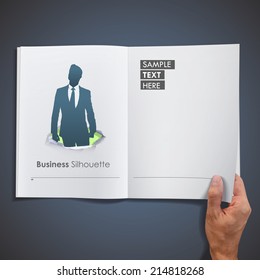 Proud of himself entrepreneur printed on book