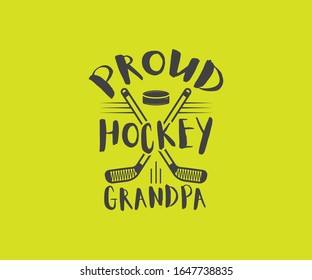 Proud Hockey Grandpa Printable Vector Design