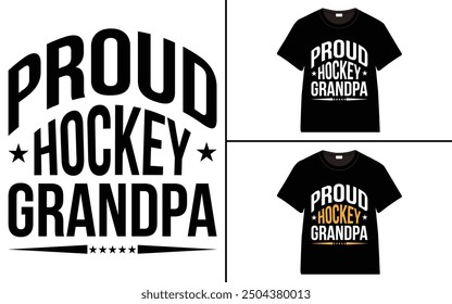 Proud Hockey Grandpa t-shirt collection, T-shirt Design vector, Trendy