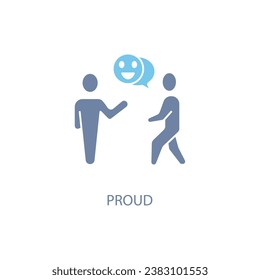proud human concept line icon. Simple element illustration. proud human concept outline symbol design.