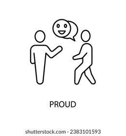proud human concept line icon. Simple element illustration. proud human concept outline symbol design.