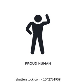 proud human isolated icon. simple element illustration from feelings concept icons. proud human editable logo sign symbol design on white background. can be use for web and mobile