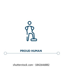 proud human outline vector icon. simple element illustration. proud human outline icon from editable feelings concept. can be used for web and mobile
