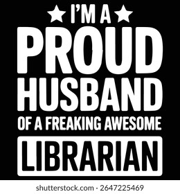 Eu sou um marido orgulhoso Projeto gráfico para amantes da biblioteca