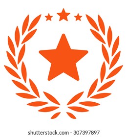 Proud icon. Vector style is flat symbols, orange color, rounded angles, white background.