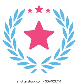 Proud icon. Vector style is flat bicolor symbols, pink and blue colors, rounded angles, white background.