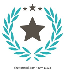 Proud icon. Vector style is flat bicolor symbols, grey and cyan colors, rounded angles, white background.