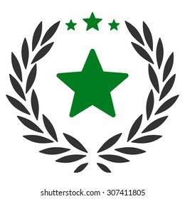 Proud icon. Vector style is flat bicolor symbols, green and gray colors, rounded angles, white background.