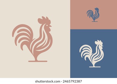 Proud Iconic Rooster Logo Silhouette for Agriculture Pride