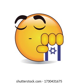 Proud Israeli Emoji Isolated Vector