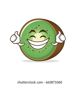 Proud kiwi fruit character cartoon vector illustration