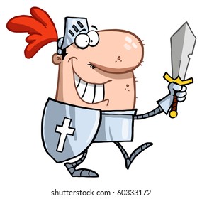 Proud Knight Walking Tall In His Armor