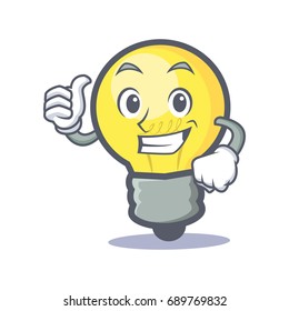 Proud light bulb character cartoon