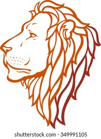Proud Lion Side View-King of beast head. Traced from my hand drawn artwork