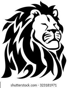 Proud Lion Tribal Tattoo Design