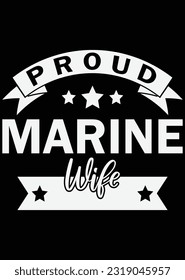 Proud Marine Wife eps cut file for cutting machine