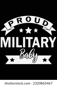 Proud Military Baby eps cut file for cutting machine