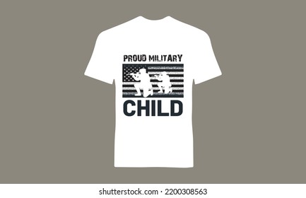 Proud  military Child t-shirt design 