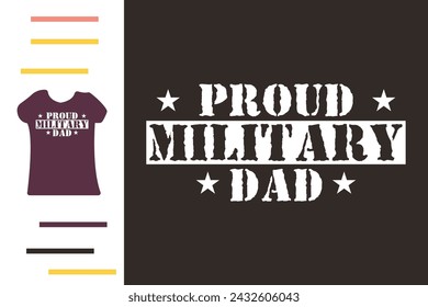 Orgulloso diseño de camiseta de papá militar 