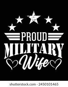 
PROUD MILITARY WIFE TSHIRT DESIGN