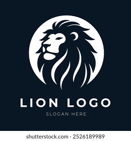 Um logotipo de leão minimalista orgulhoso, usando espaço em branco para criar um visual elegante e ousado, perfeito para a marca corporativa ou equipe esportiva.