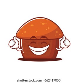 Proud mushroom cake character vector art illustration
