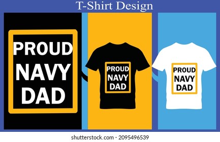 proud navy dad t-shirt design 