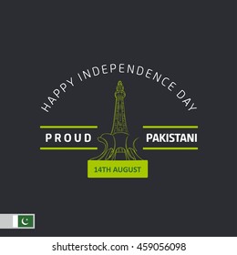 Proud Pakistan Creative black background. 14th August Pakistan Independence Day vector background