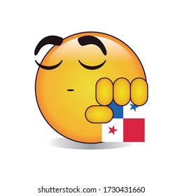Proud Panamanian Emoji Isolated Vector