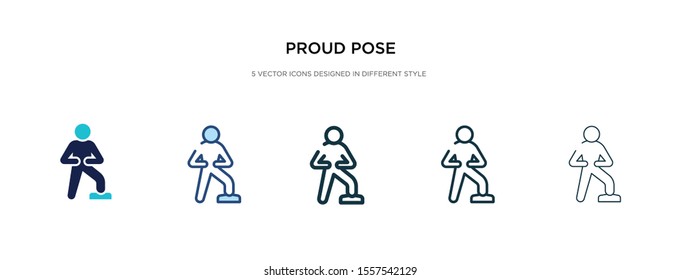 proud pose icon in different style vector illustration. two colored and black proud pose vector icons designed in filled, outline, line and stroke style can be used for web, mobile, ui