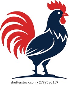 Proud Rooster Emblem Vector Icon