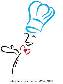 a proud smiling chef with blue hat