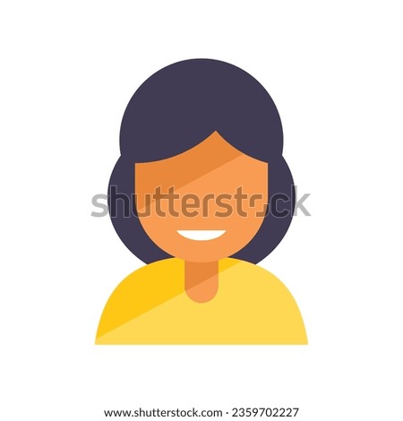 Proud smiling icon flat vector. Happy character. Person smile isolated