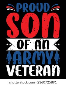 Proud son pf an army veteran print template t shirt design