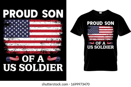 American Soldier Tshirt American Flag Guns Stock Vector (Royalty Free ...