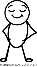 Contorno de Vetor de Expressão Stickman Orgulhoso