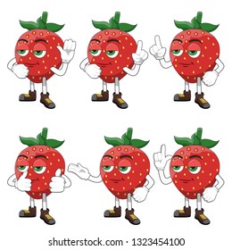 Proud Strawberry Male Cartoon Character